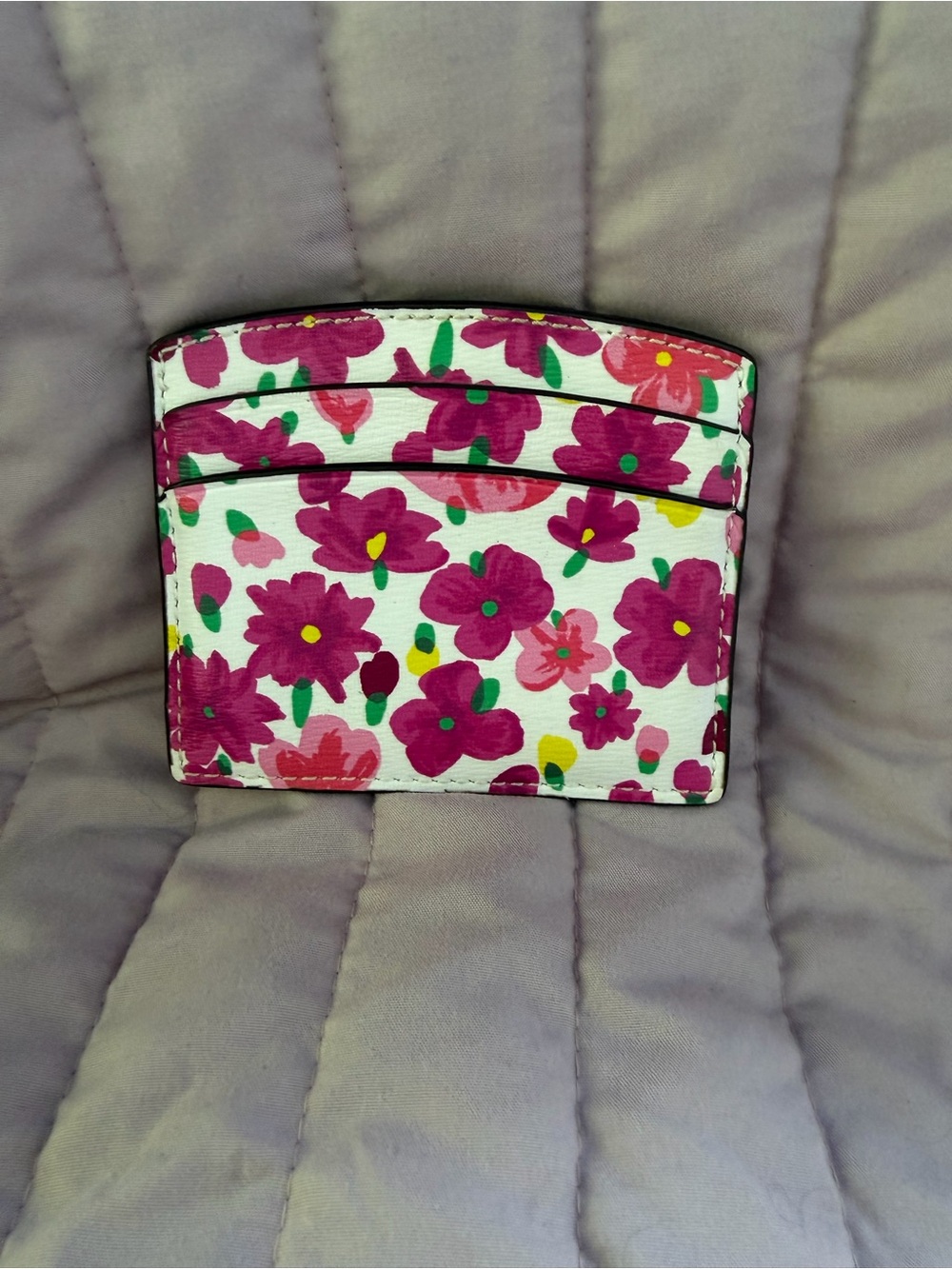 kate spade Floral Card Holder in Pink, Yellow & Green EUCp - Picture 2 of 3